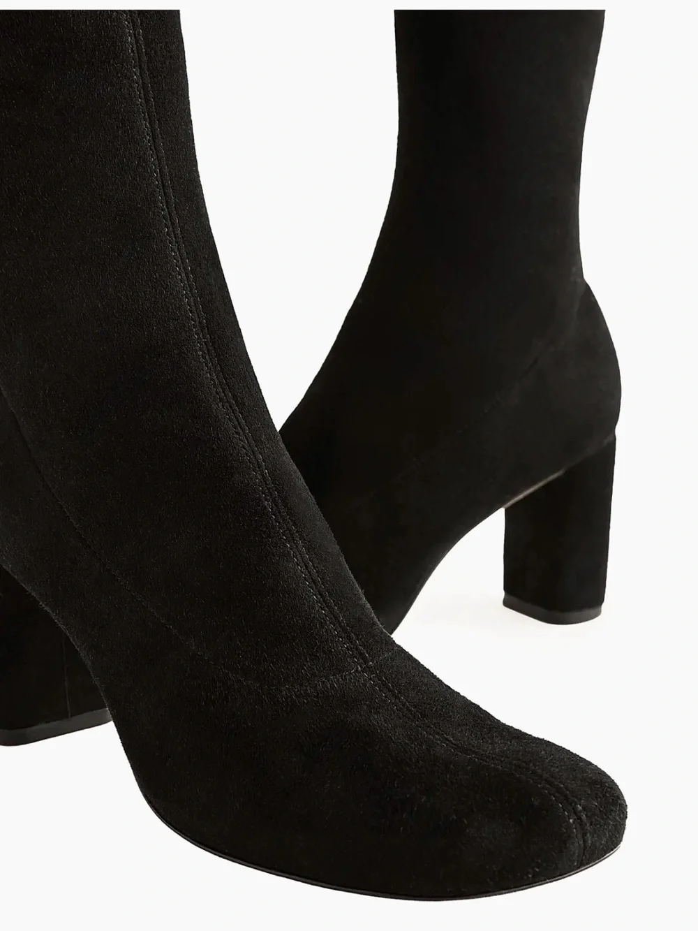 Reformation Belinda Knee High Boots Black Stretch Suede Size 7 Women